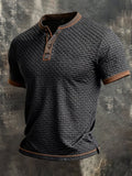 Heritage – Retro Colorblock Henley Tee for Men