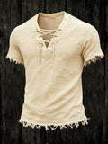 Heritage – Ethnic Cotton-Linen Short Sleeve T-Shirt