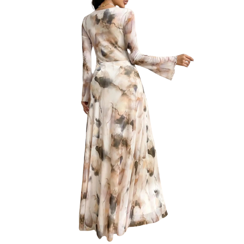 CELESTE™ – Tie-Dye Mesh Print Elegance Dress