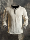 Heritage – Washed Color-Block Henley Long Sleeve
