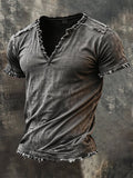Heritage – Brushed Linen V-Neck Tee for Men