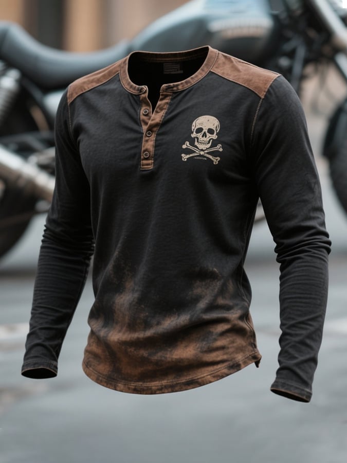 Heritage – Vintage Wash Henley Long Sleeve Shirt