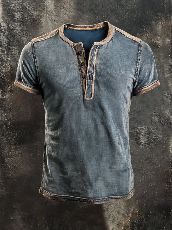 Heritage – Retro Color-Block Henley Shirt