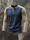 Heritage – Washed Colorblock Henley T-Shirt