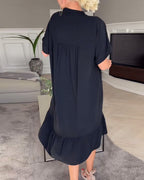 VALORA™ - Chic Sequin Accent Dress