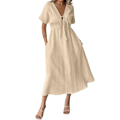 BREEANNE™ – Relaxed V-Neck Maxi Dress