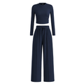 REMI™ – Ribbed Knit Crop & Wide Leg Lounge Set