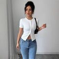 HATI™ - Relaxed Summer Short Sleeve Buttoned Top
