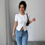 HATI™ - Relaxed Summer Short Sleeve Buttoned Top
