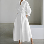 SOFER™ - Elegant Front Wrap Collared Maxi Dress