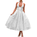 VIOLAINE™ – Embroidered Halter V-Neck Evening Dress