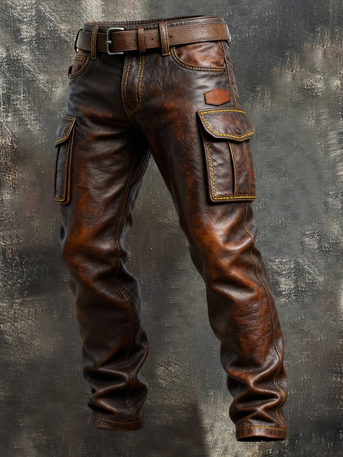 Heritage – Vintage Faux Leather Work Pants for Men