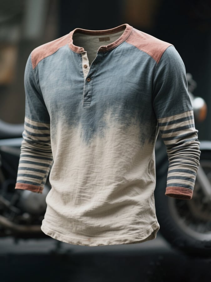 Heritage – Luno – Casual Colorblocked Washed Henley
