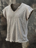 Heritage – Double-Layer Linen Blend Vintage T-Shirt