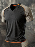 Heritage – Retro Color-Block V-Neck Tee