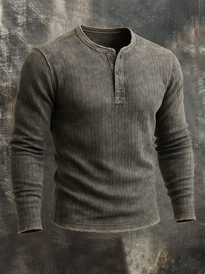 Heritage – Vintage Distressed Henley Shirt